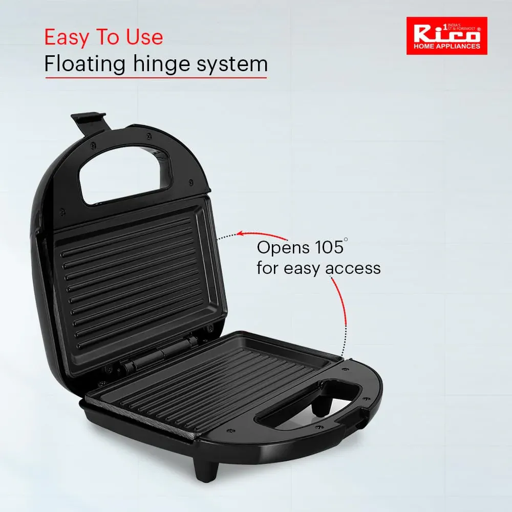 RICO SANDWICH GRILL TOASTER SG2408 - BLACK thumbnail 4