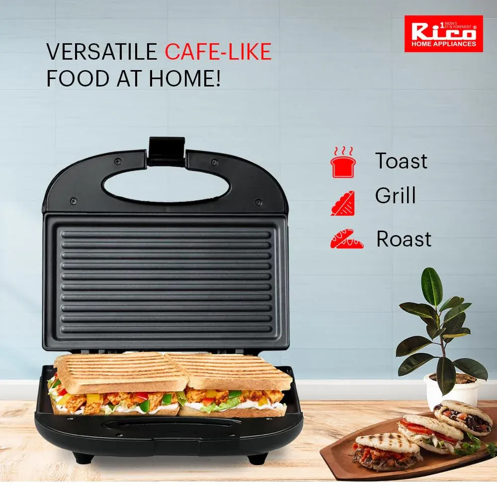 RICO SANDWICH GRILL TOASTER SG2408 - BLACK thumbnail 3