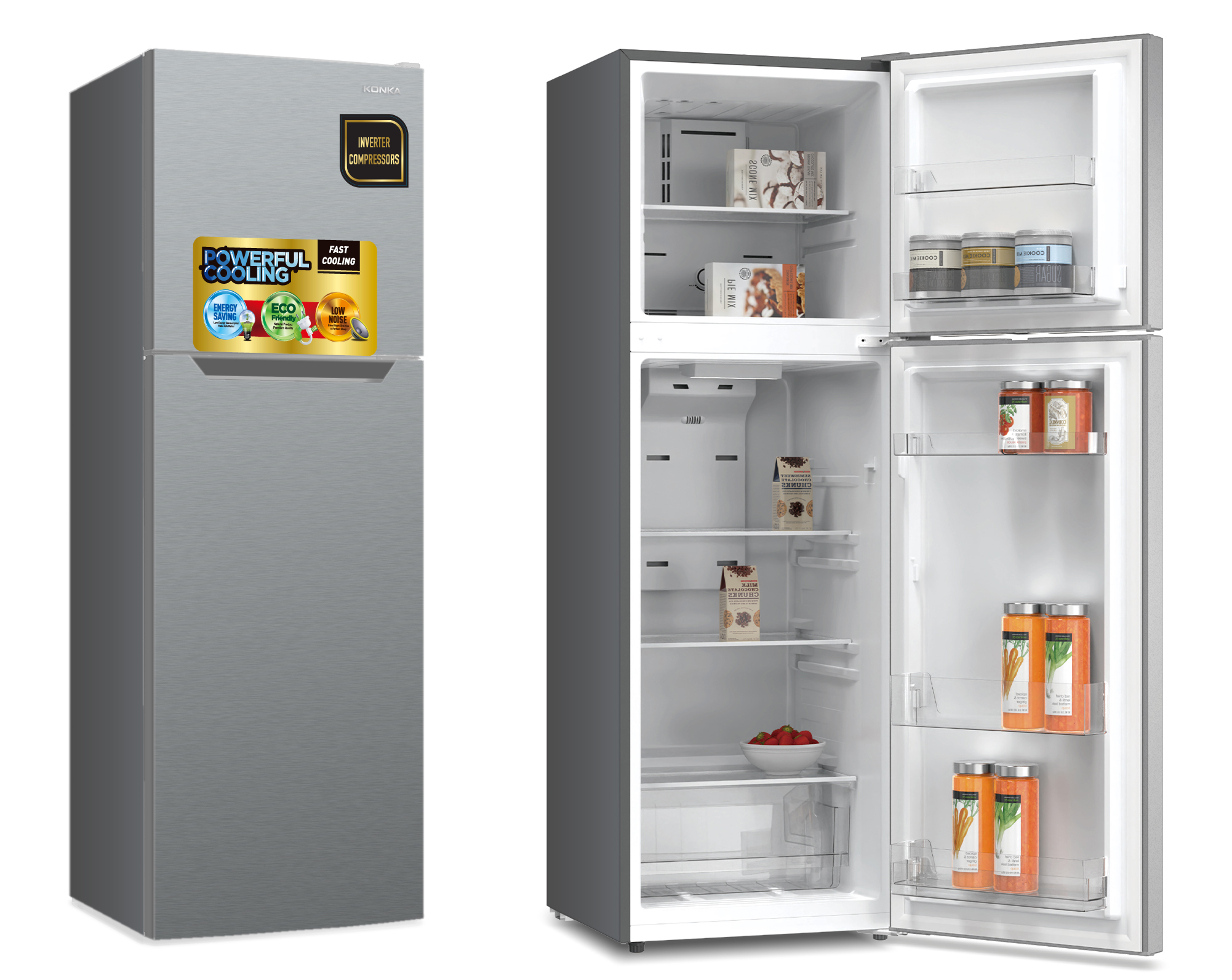 KONKA REFRIGERATOR (DOUBLE DOOR)-DEEFROST 243L thumbnail 2