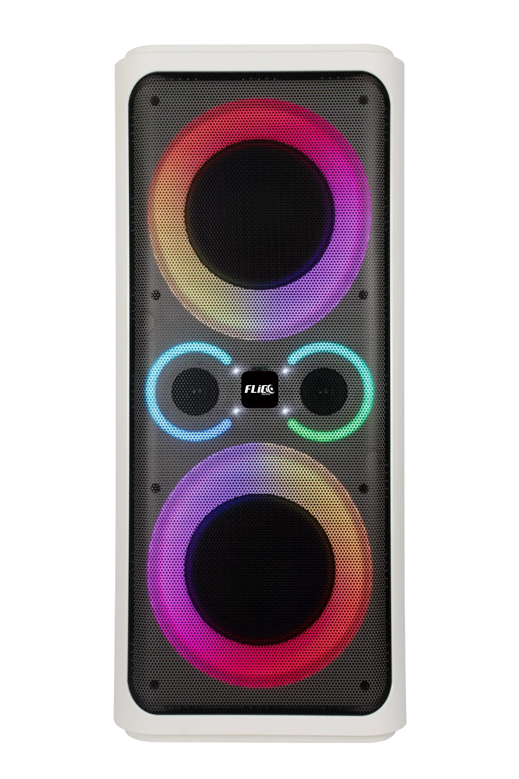 FLICO 2 ACTIVE 8INCH DUAL SPEAKER PORTABLE PARTY BOX 180W-WHITE thumbnail 3