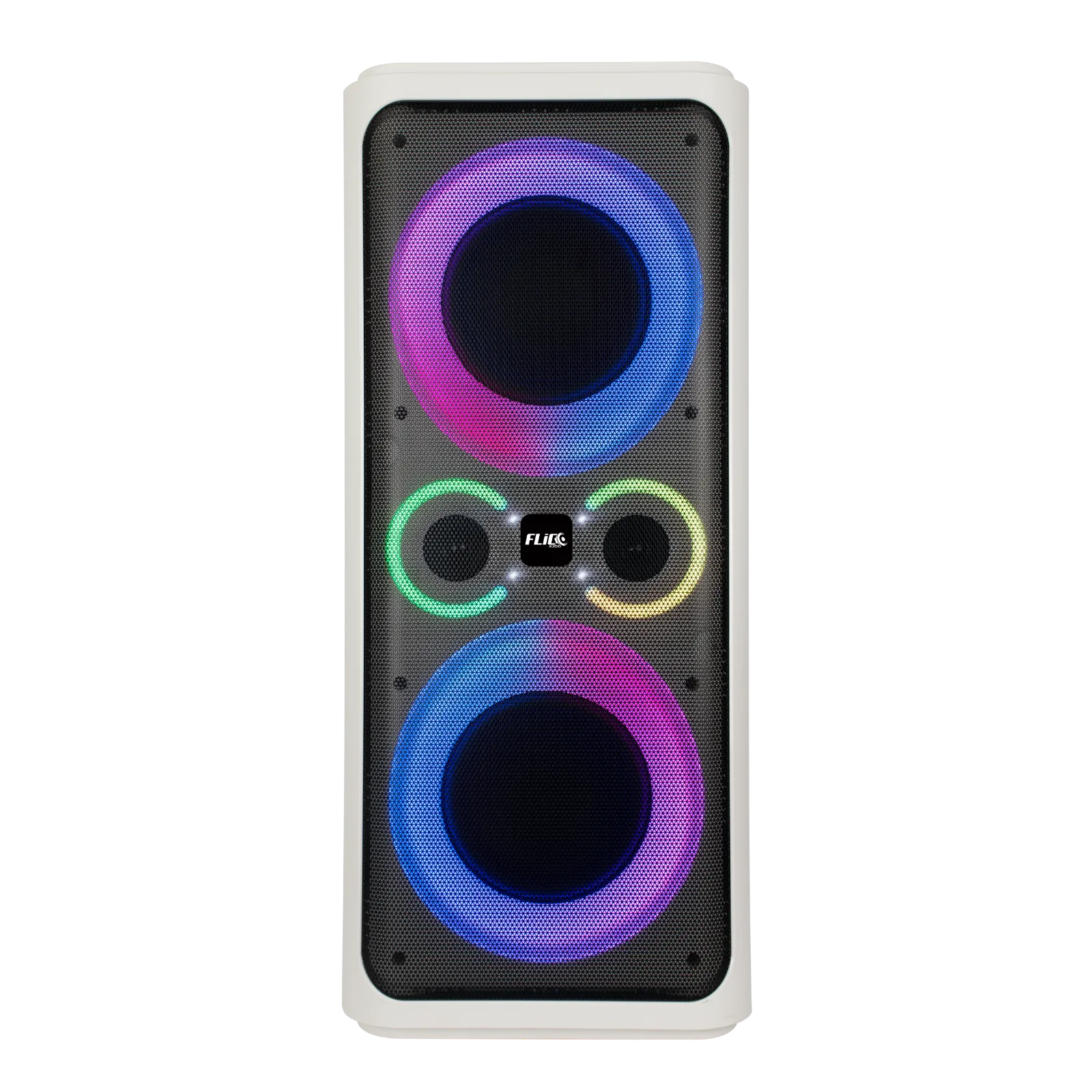 FLICO 2 ACTIVE 8INCH DUAL SPEAKER PORTABLE PARTY BOX 180W-WHITE thumbnail 2